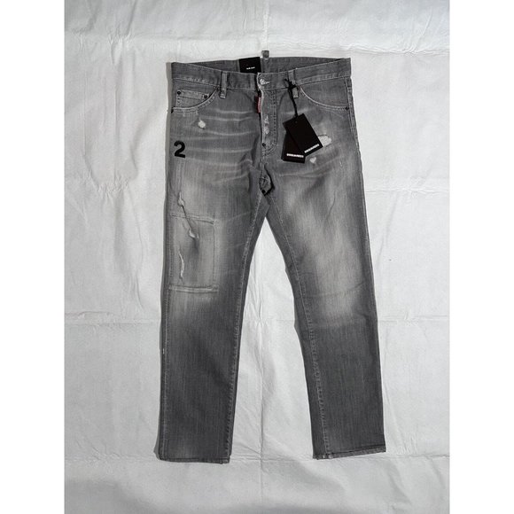 DSQUARED2 Mens Slim Jean IT46 W32 Denim Jeans S74LB0692S30260852 NWT Grey Gray - Picture 2 of 16